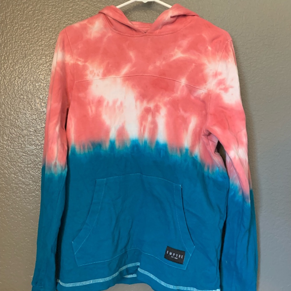 Blue and pink hoodie